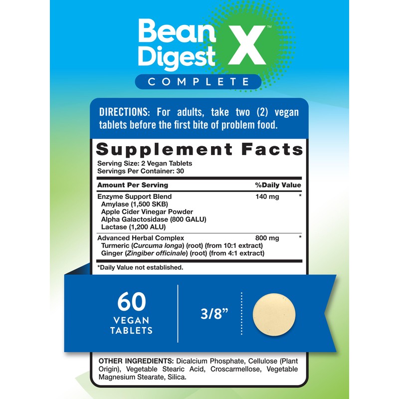 Nature's Truth Digestive Enzymes | 60 Pills | Bean Digest