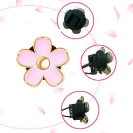 Daisy Air Vent Clips, 4 Pcs Cute Flower Car Air Conditioning Outlet Clip Car Air Freshener Clip Charm Car Interior Decor Charm Colorful Car Interior Accessories (Pink)