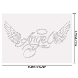 SUPERDANT Angel Wings Iron on Rhinestones Transfer Angel Wings Crystal Heat Transfer Stickers Angel Iron on Decals Bling Rhinestone Patches for T-Shirt Clothing Tote Bag DIY Art Craft Gifts