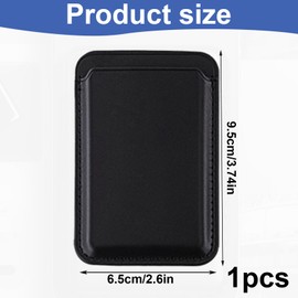 Magnetic Card Holder for Phone, Wallet with RFID Blocking, Slim Card Holder for Phone Wallet Fits 1-2 Cards, Strong Attachment Compatible with SmartPhone 15/14/13/12 Pro Max Plus Series (Black)