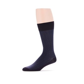 Perry Ellis Men's All Over Pin Dot Microfiber Luxury Dress Sock, Navy, Shoe Size: 6-12