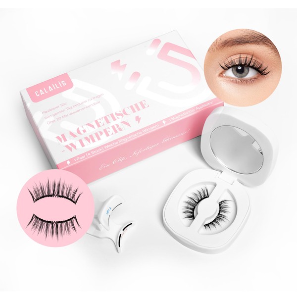 CALAILIS Soft Magnetic Eyelashes, 1 Pair of Magnetic Eyelashes with