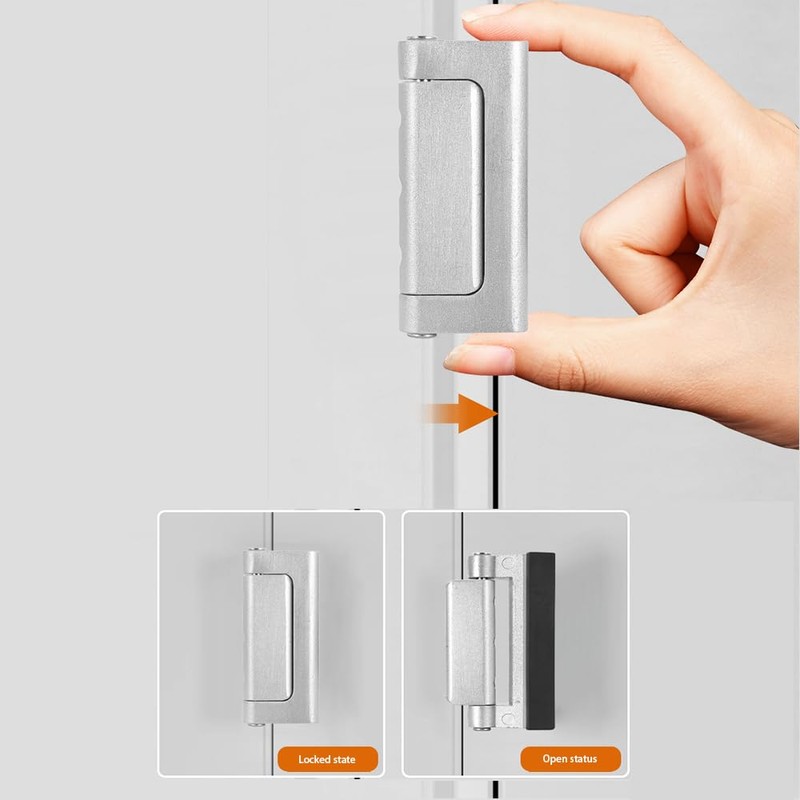 1 PCS Silver Home Security Door Lock with 5 Screws,Childproof