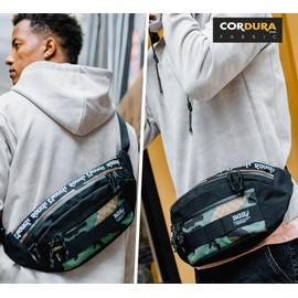 Rough Enough Tactical Fanny Pack for Men Large Waist Bag Crossbody Hunting Hiking Camping Fishing Travel Waterproof Camo Cordura