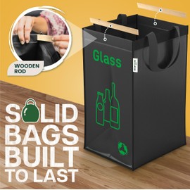 Norggo Pack of 3 Recycling Bags, 40L - Recycle Bins for Kitchen, Durable Recycling Bin for Kitchen, Ideal for Paper, Plastic, and Glass, Versatile Kitchen Recycling Bin for Home and Office