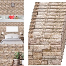 3d Wall Sticker,Brick Foam Wallpaper Pegatina 3d Pared Patron Ladrillo Papel Tapiz 38x35cm 10pcs