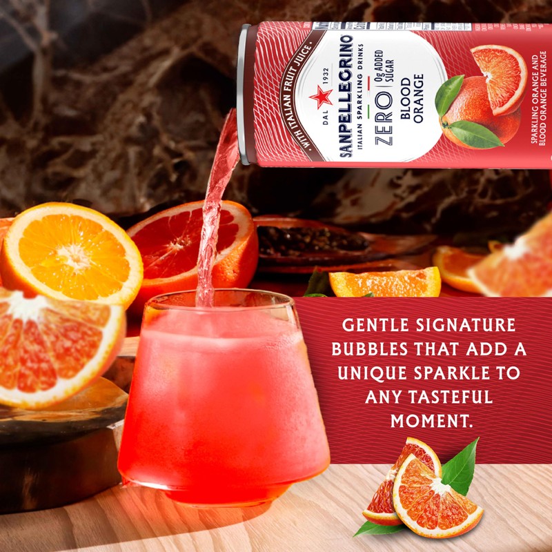 Sanpellegrino Zero Grams Added Sugar Italian Sparkling Drinks Blood Orange,