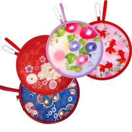 iDopick 4 Pack Japanese Foldable Fan,Folding Round Hand Fans,Collapsible Hanheld Fans Portable for Women Girls Daily Use Party Home Personal Decoration (4 Fans-B) (4 Fans-C)