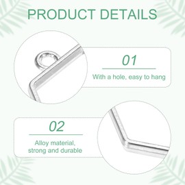 M METERXITY 20-Pack Open Bezels for Resin, Hexagon Shape Open Back Bezel Pendants for Resin Jewelry Making/DIY Earrings Necklace, Alloy Hollow Frame Pendants [Silver Tone]