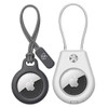 Desangu AirTag Case Keychain Key Ring, Black (White) ((DSG7555))