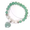 Green Heart Charm Semi-Precious Stones Bracelet Green Aventurine and White
