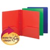 Smead Poly Two-Pocket Folder, Three-Hole Punch Prong Fasteners, Letter Size,