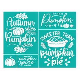 Cozy Fall Silk Screen Stencil Pumpkin Autumn Thankful Thanksgiving Reusable Self Adhesive Chalk Paste Paint Stencils for Painting on Wood, Canvas, Glass, DIY Home Decor Craft Project 1pc 8.5x11inch