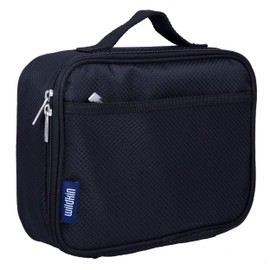 Wildkin Kids Insulated Lunch Box Bag for Boys & Girls, Reusable Kids Lunch Box is Perfect for Early Elementary Daycare School Travel, Ideal for Hot or Cold Snacks & Bento Boxes (Rip-Stop Black)