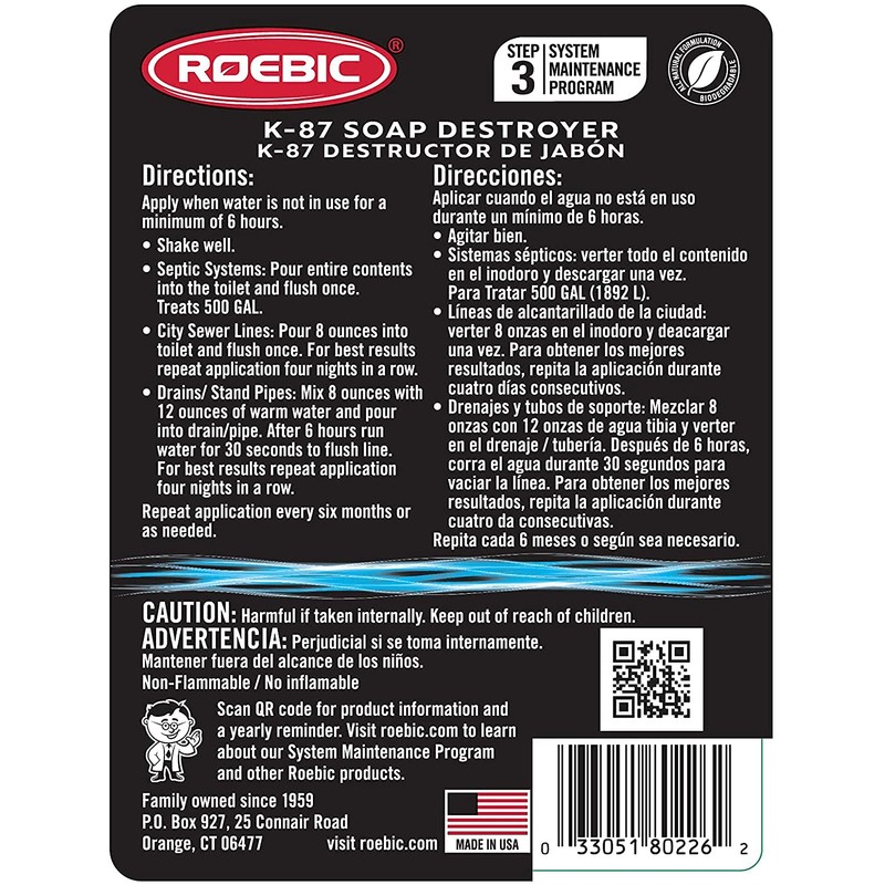 K-87-Q SGP Soap,Grease and Paper Digester 32-Ounce (1 quart/32 oz,