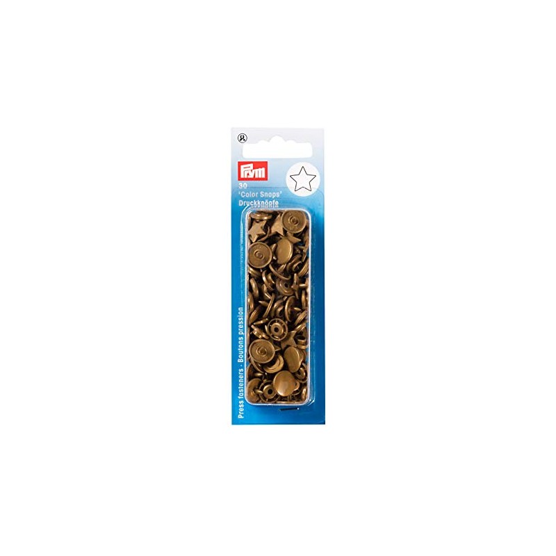 Prym 393211 sew-Free Popper Colour Snaps Star Gold, Silver, One