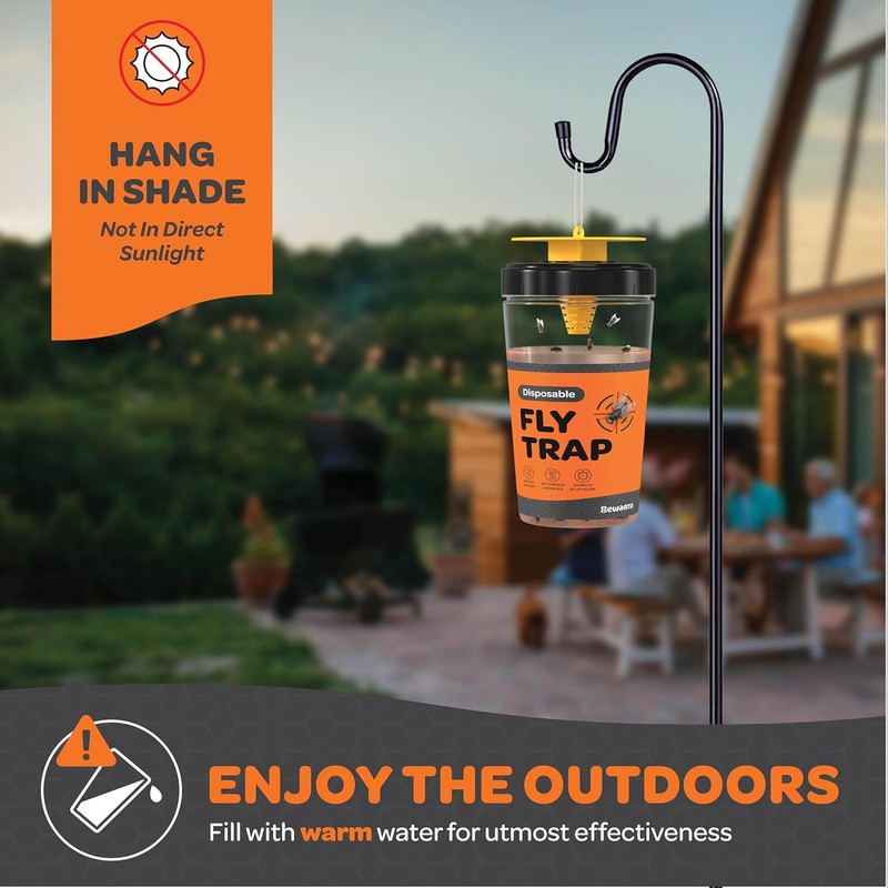 Outdoor Fly Trap Refills [Set of 4] Dissolvable Non-Toxic Bait