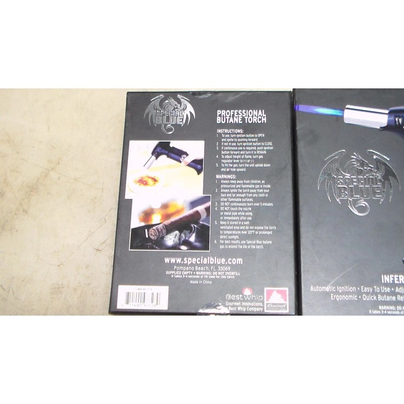 Special Blue Inferno Butane Refillable Torch Jet Flame Lighter INF101B