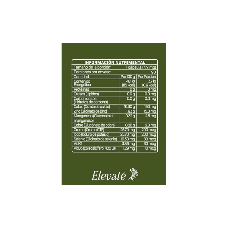 Elevaté Vital Minerals | Suplemento Multimineral | 90 Cápsulas de