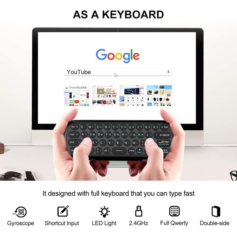 Upgrade WeChip W1 Air Mouse Romote Control with Keyboard，IR/RF TV