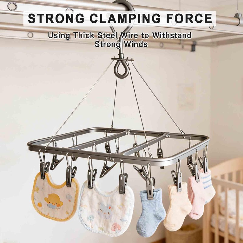 Wukemaoyi Clothes Drying Racks, Sock Dryer with Pegs, Clothes Hangers