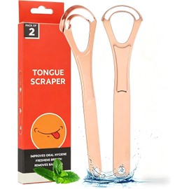 Geeric Set de 2 Cepillo de Lengua de Acero Inoxidable, Rascador de Lengua Kit de Limpieza Bucal para Limpiador de Raspado de Lengua Oral Limpia Lengua Ni?os y Adultos,para un Aliento Fresco y Cuidado