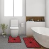 Bathroom Rug Sets 2 Piece Red Web Microfiber Non Slip
