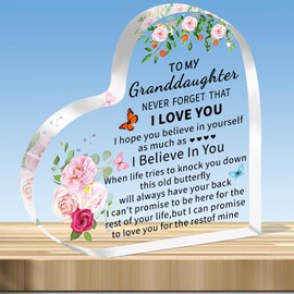 JMIMO Granddaughter Gifts Acrylic Plaque Granddaughter Birthday Gifts Christmas Graduation Presents for Granddaughter