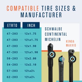 Alphatrail Bicycle Inner Tube Rick 12 Inch AV Schrader Valve 2x Set with Mobility Guarantee I Compatible Bike Tyres Continental, Conti, Schwalbe, Maxxis & Michelin Bike Tube