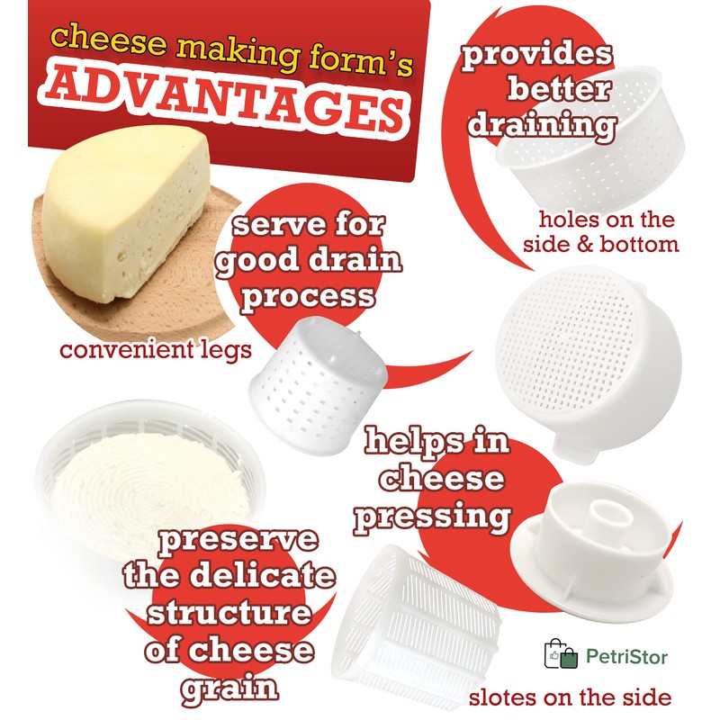 11 pcs Cheese Making Kit Beginners - Soft Cheese Molds