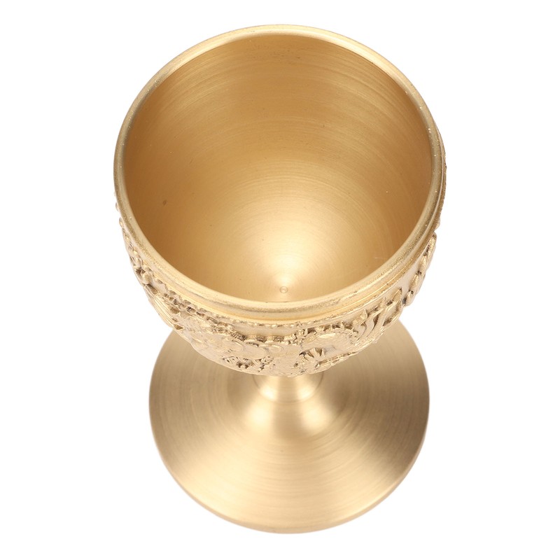 Gold Chalice Retro Embossed Style Thickened Brass Luxurious Elegant Luster