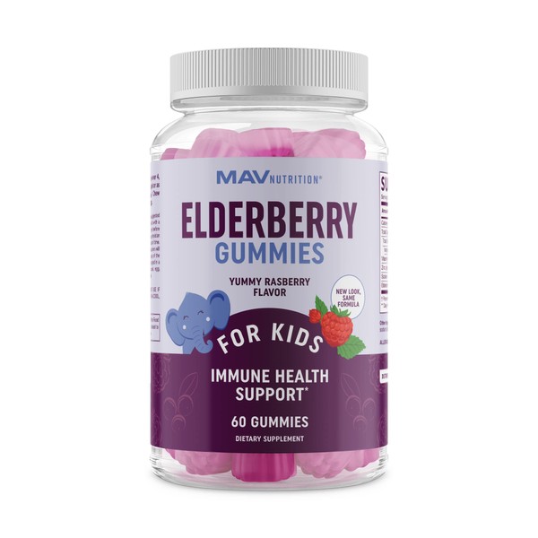 Elderberry Gummies for Kids 150mg with Vitamin C & Zinc for Healthy Immune Support | Designed for Ultimate Health & Wellness, NO Gluten, Non-GMO, Natural Flavors, 60 Gummies