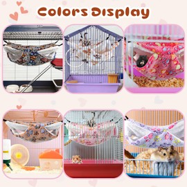 Photect Pack of 6 Guinea Pig Hammocks for Rats Ferret Hammock for Small Animal Soft Warm Fleece Pets Cage Accessories Hanging Small Animal Beds for Sleeping Hamsters