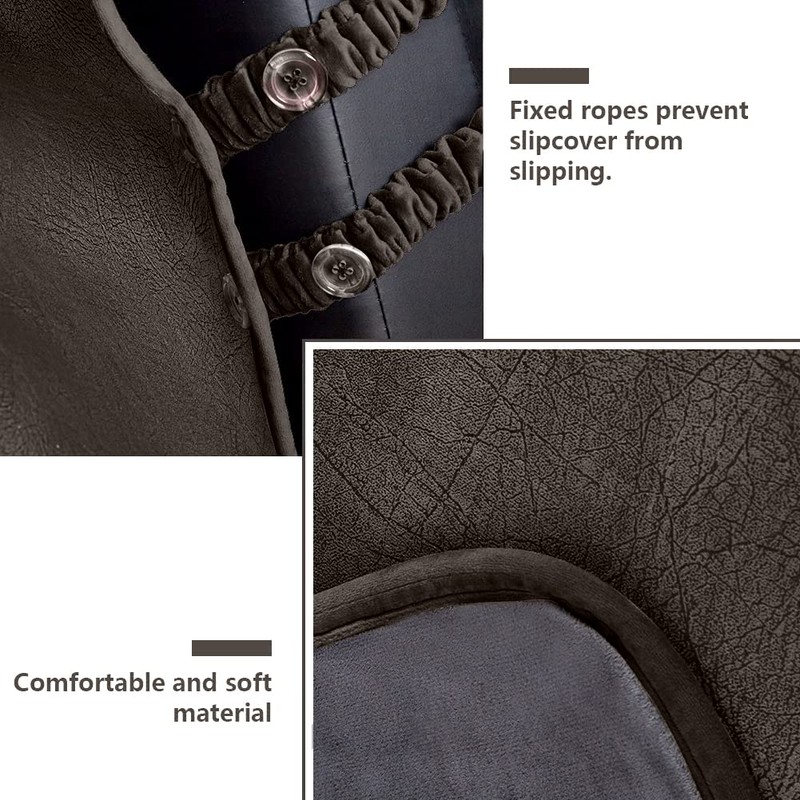 STONECREST Recliner Chair Cover, Water Resistant Faux Leather Slipcover, Stay