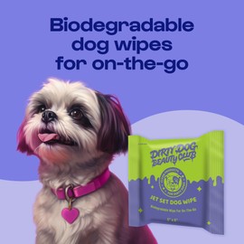 Dirty Dog Beauty Club - Jet Set Dog Wipes - Thick, Gentle, Biodegradable, Chemical Free, Alcohol Free, Soothing with Calendula and Aloe Vera - (30 Count), Unscented