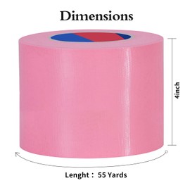 Duccinp Pink Duct Tape 4 Inch x 55 Yards Heavy Duty, No Residue, Tear by Hand & Waterproof Duct Tape,Great for Packaging, Home Use, DIY, Projects and Repairs
