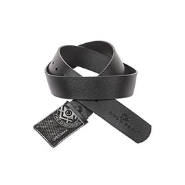 Cipo & Baxx Men's Belt Logo Clasp Leather Belt CG192, black