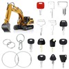 Forhandy 18-Piece Ignition Key Construction Machinery Key Set, Replacement Ignition