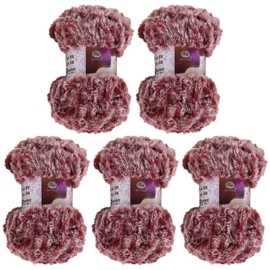 5 Pack of Soild Wool Fur Fluffy Plush Thick Knitting Yarn Supper Soft Fur Crochet Yarn for DIY Knitting Scarf Coat Gloves Hat Rugs Clothes Knitting Projects 250g