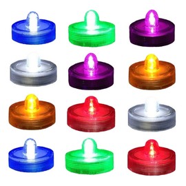 Zhiweikm Home Decorations LED Tea Candles Bulb Battery Operated Flameless for Seasonal & Festival Celebration, Pack of 12, Electric Fake Candle in Multi-Color Flashing and Wave Open