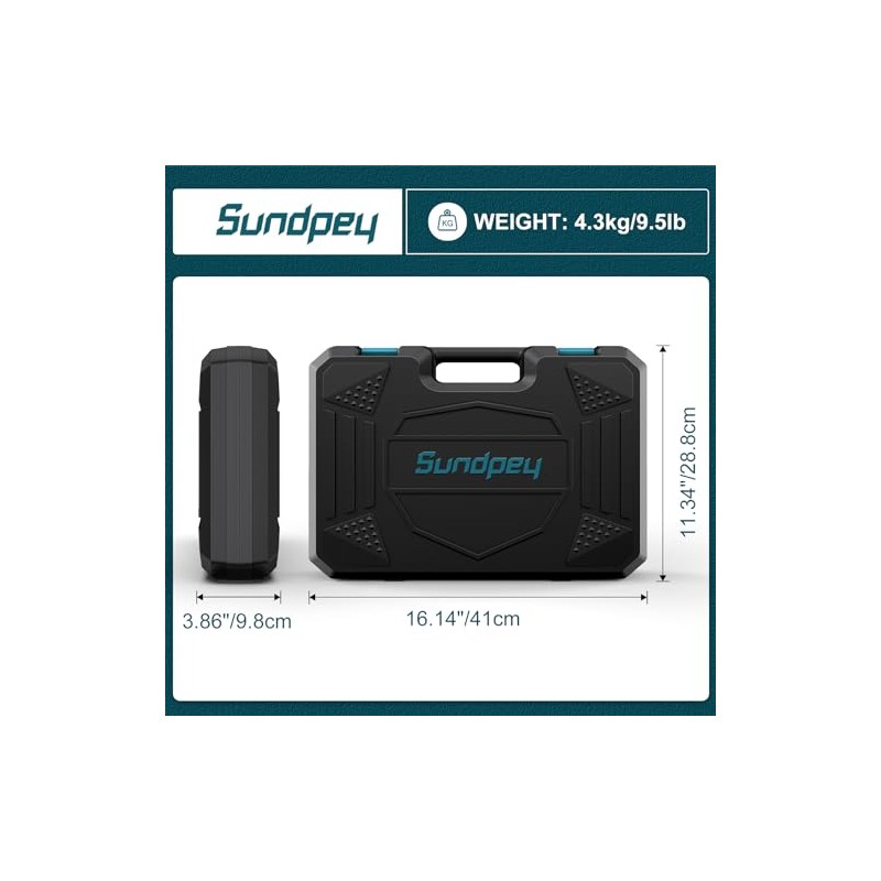 Sundpey Tool Kit 206PCs with Drill - 12V Cordless Power