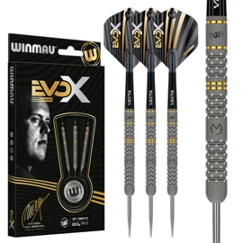 WINMAU – Michael Van Gerwen MvG - EvoX 22.5g Professional Darts Set with Dart Flights and Stems (Shafts)