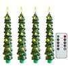 Christmas Tree Taper Candles with Flickering String Lights, 7.9 Inch