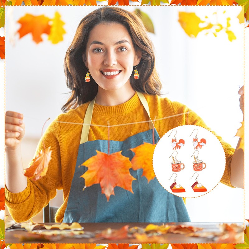 Sasylvia 36 Pairs Thanksgiving Earrings for Women Holiday Earrings Variety