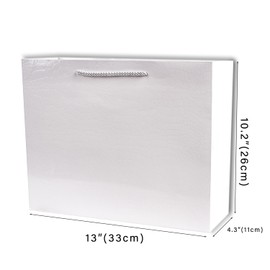 Lyforpyton Large White Gift Bags with Tissue Paper 13"x10"x4.3" Crocodile Pattern Premium Gift Bag for Birthday Party, Wedding, Anniversaries