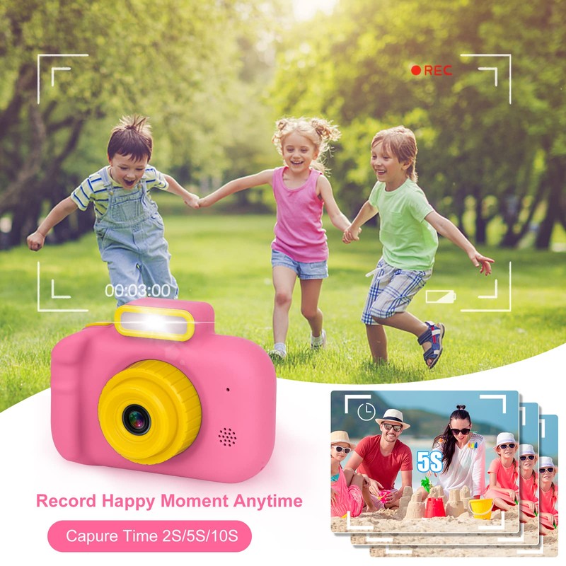 Kids Camera, Toddler Selfie Digital Pink Camera Birthday Toys Gift
