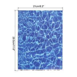 MECCANIXITY DIY Ripple Water Effect Sheet 11.2 x 8.3 Inch Floorboard Paper Sticker with Adhesive Backing for Lake Scene Dolls House Decor ,Deep Blue