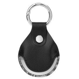 CaSZLUTION for Pebblebee Clip Universal Case - Microfiber PU Leather Protective Case with Key Ring Compatible with Pebblebee Android iOS Clip Rechargeable Mini Item Tracker (1 Pack, Case Only) Black