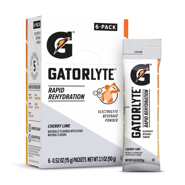 Gatorlyte Powder Cherry Lime, makes 16.9oz serving, net weight 3.1