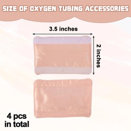 4 Pack Pink Nasal Cannula Ear Cushions, Satin Comfortable Ear Protectors Oxygen Accessories for Oxygen Tubing Oxygen Cannula Ear Cushions for Oxygen Users Reduce Ear Pain and Cheek Red Marks